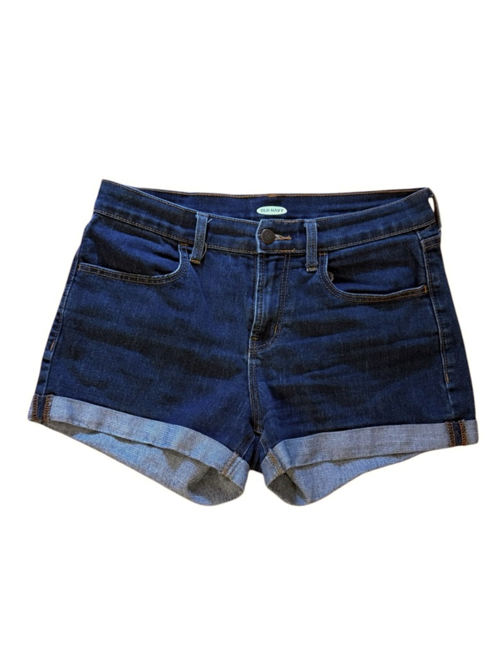 Old Navy Dark Blue Denim Roll-Cuff Women’s Shorts - Size 4